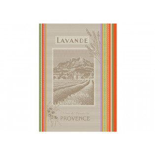 Torchon jacquard multicolore LAVANDE DE PROVENCE