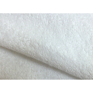 Tissu éponge coton bio uni blanc 500 g/m2