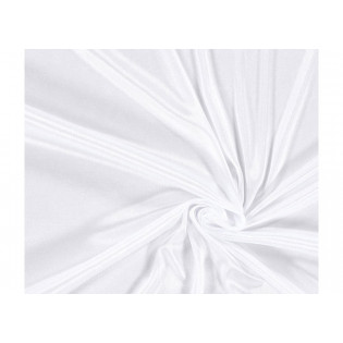 Tissu CHARMEUSE 100% polyester brillant uni blanc en 140 cm de large