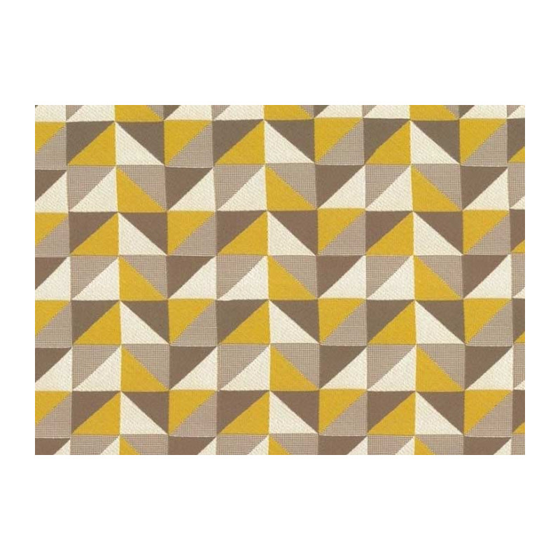 Tissu polyester jacquard berlingot triangle gold laize 150 cm