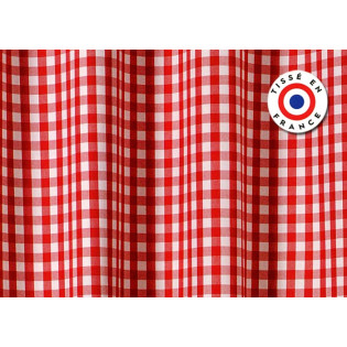 Tissu carreaux Vichy rouge et blanc laize 150 cm