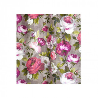 Rideau imprimé floral rose et fuhsia MEDICIS 150x260 cm