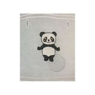 Petit rideau blanc motif panda