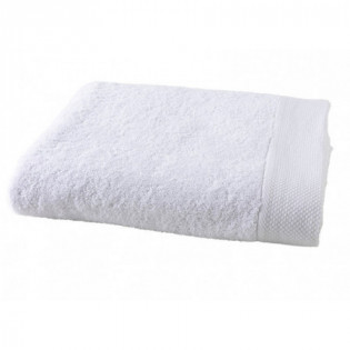 Serviette de bain éponge blanc coton uni 600g / m2