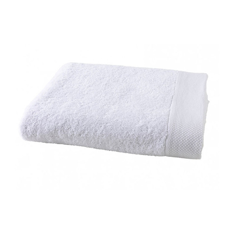 Serviette de bain éponge blanc coton uni 600g / m2