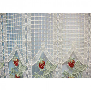 Petit rideau cantonnière macramé motif fraise