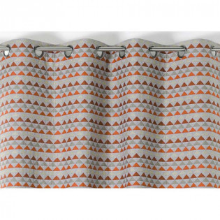 RIdeau SELENA Col.37 orange polyester coton 140x245 prêt à poser oeillets ronds