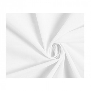 Tissu atlas uni blanc coton et polyester en 280 cm de large