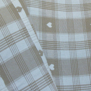 Tissu coton CERVIN thème montagne lin et blanc 160 cm de large