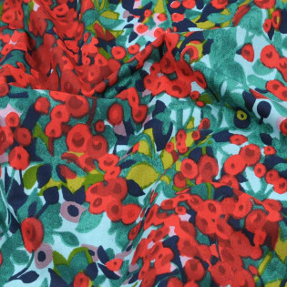 Tissu coton enduit CAPUCINE floral multicolore