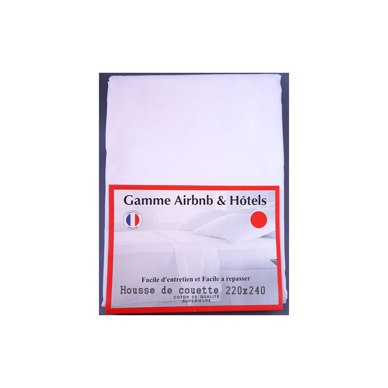 Housse de couette 220x240 cm blanche pour Airbnb, gîtes et hôtels