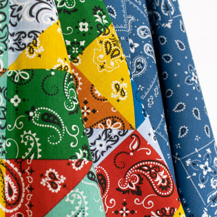 Tissu coton MADRAGUE motif ethnique multicolore laize de 145 cm