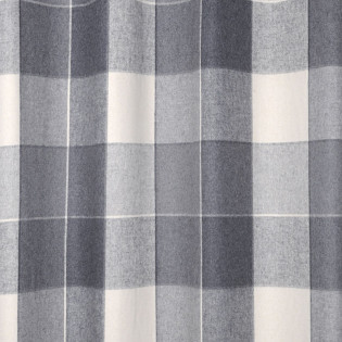 Tissu à carreaux COURCHEVEL gris polyester et laine en laize de 140 cm