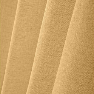 Voilage polyester PALOMA moutarde 140x260 cm souple et effet lin