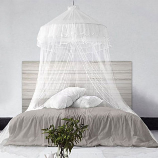 Ciel de lit moustiquaire tulle blanc