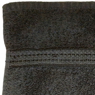 Serviette coton éponge noire 40x85 cm 1er Prix - Détail de la bordure