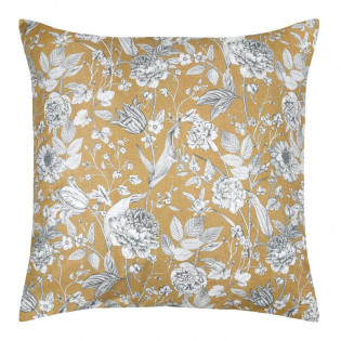 Taie d'oreiller JACINTHE motif floral carrée 63x63 cm