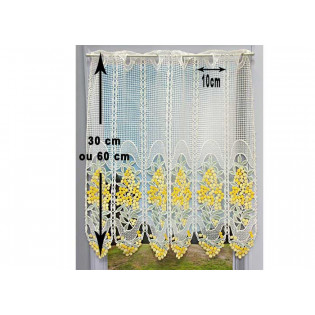 Petit rideau cantonnière macramé motif "Mimosas"